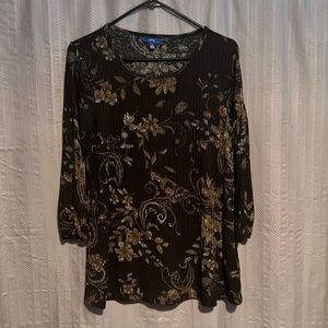 Apt. 9 Floral Ribbed Top